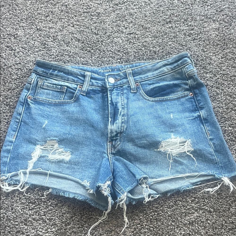 Old Navy Blue Distressed Jean Shorts